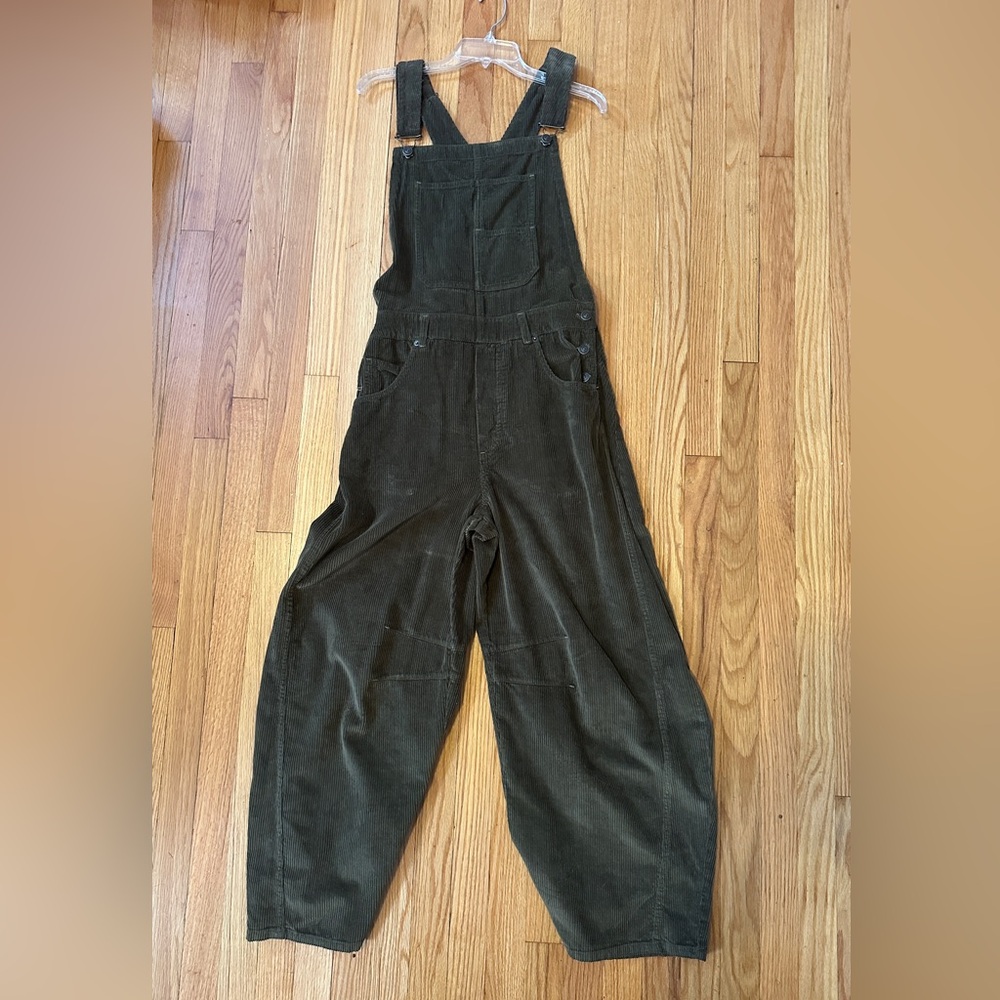 We The Free Olive Corduroy Overalls